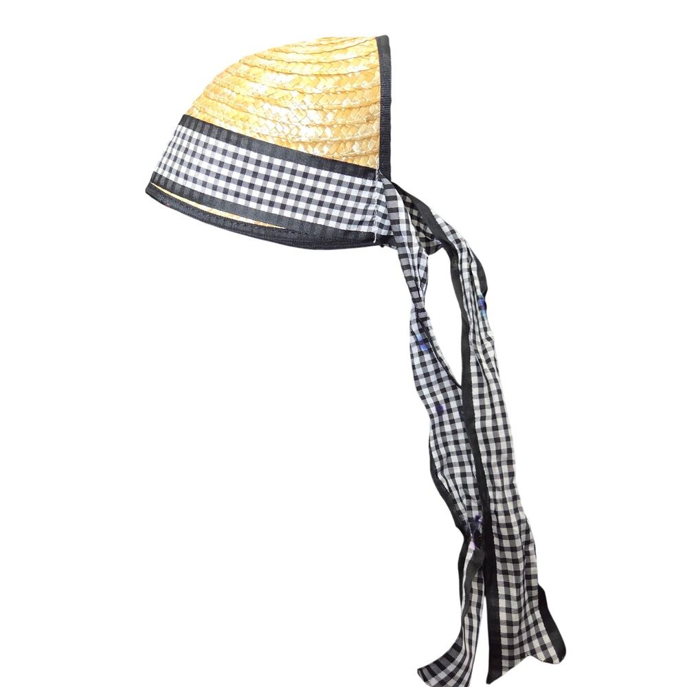 American Girl Addy Walker BeForever Meet Bonnet with Black Gingham Ribbon